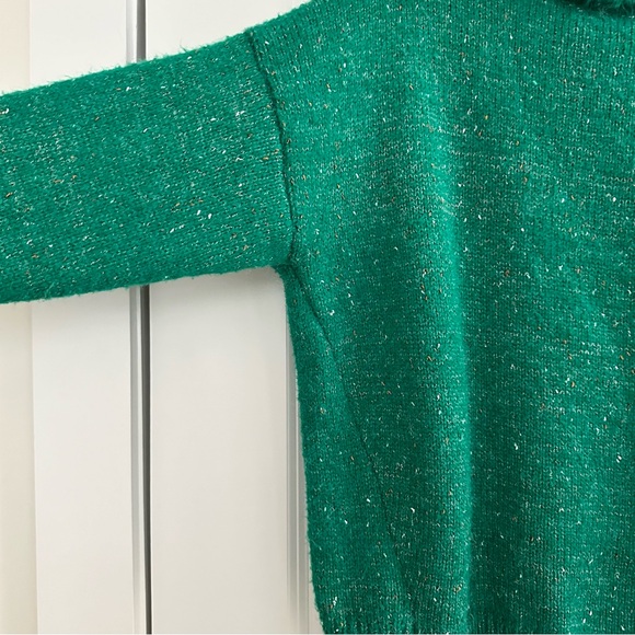 Green Oversized Speckled Knit Turtleneck Fall Sweater -Christmas Holiday - Picture 9 of 17